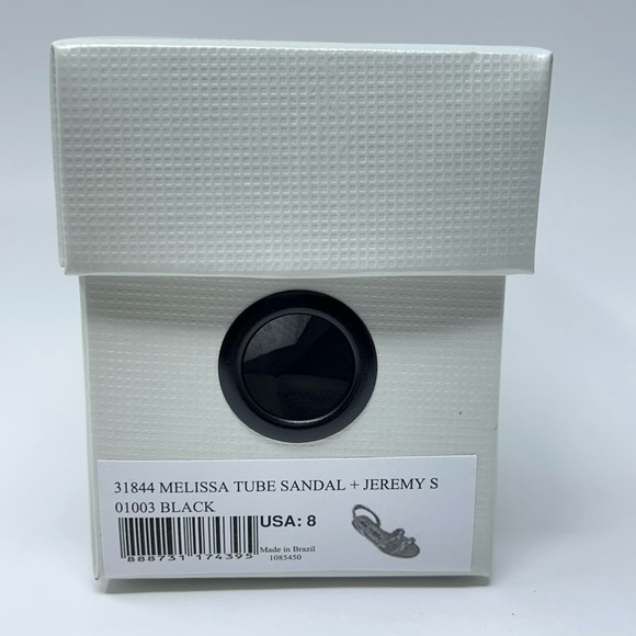 Melissa + Jeremy Scott Womens Tube Slingback Sandals Black Rubber Flat 5-9 New - Picture 16 of 16